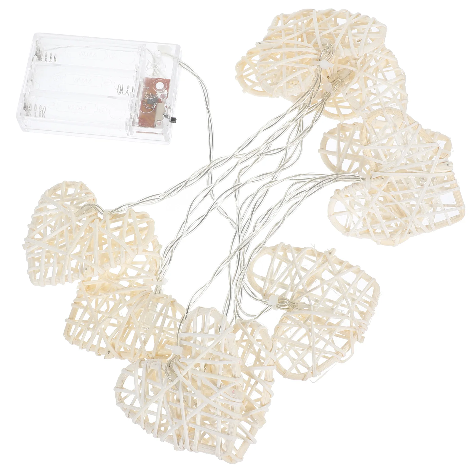 

12M Valentine's Day Rattan Heart Shaped Lamp String 10 Love Lamp String (Warm White)