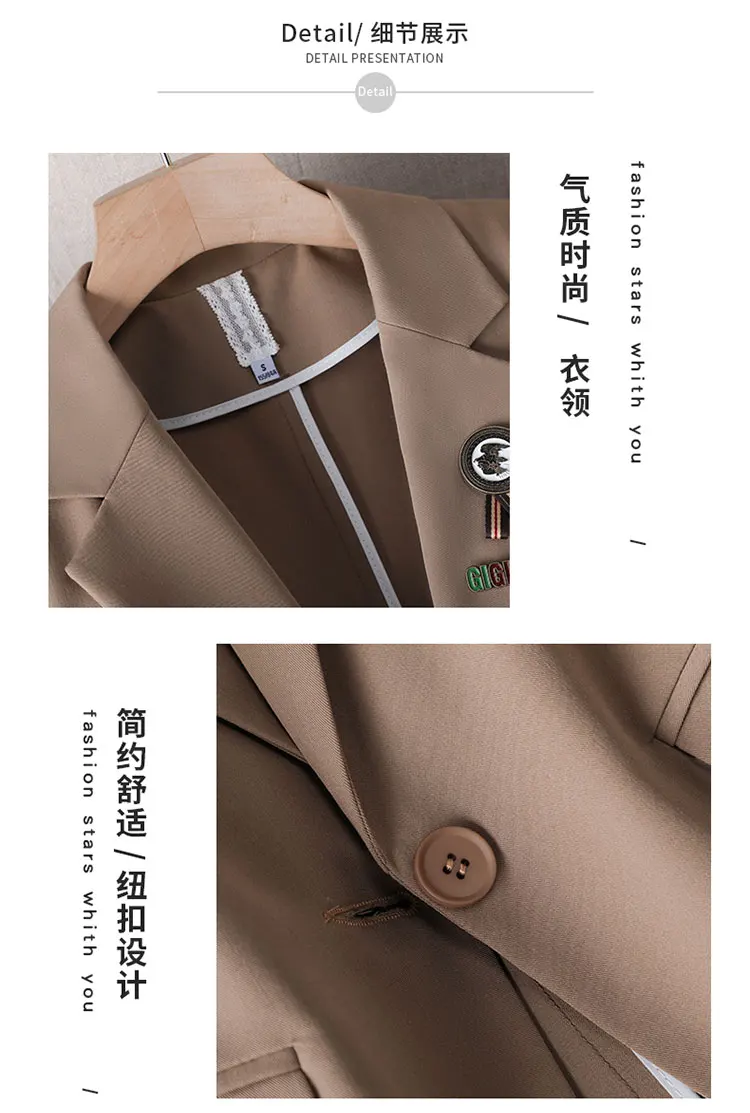 AIyssa Fashionable professional womens spring and summer new mid-sleeve suit jackets show elegance