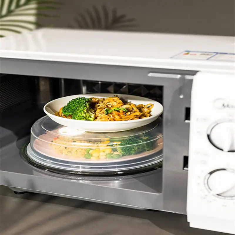 Heating Sealing Lids Save Space Plastic Microwave Food Lid Kitchen Tools Heating Sealing Cover Stackable Transparent Anti-splash