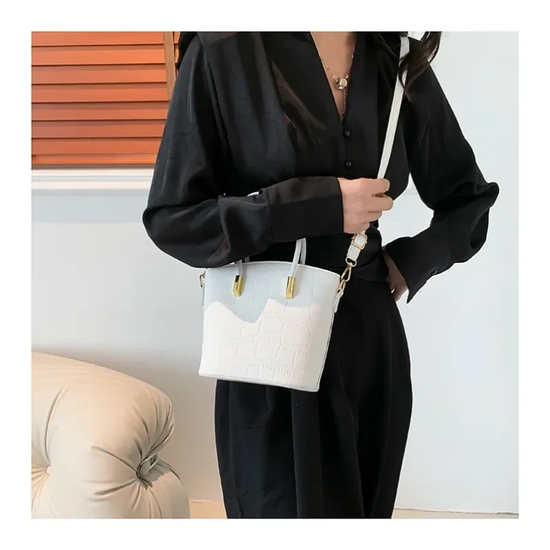 

Bao Nice 2024 New Trendy Fashion Women's Bag Trendy with Retro Texture Small Shoulder Bag Foreign Hand-held Bucket Crossbody Bag
