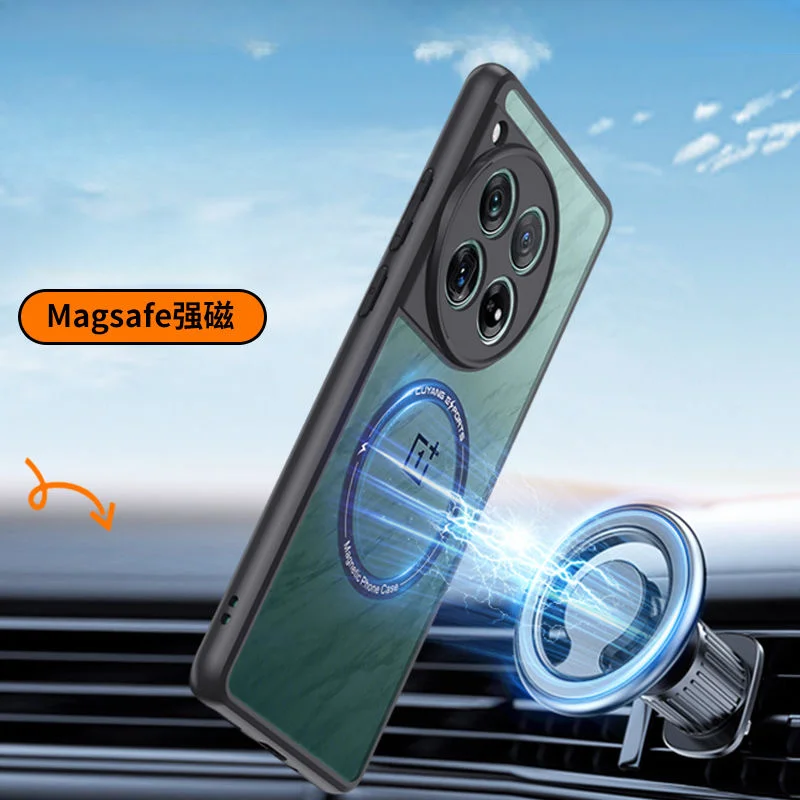 MagSafe-Compatible Transparent Shockproof Armor Case with Wireless Charging Support
