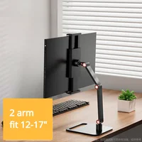 Universal Monitor Stand, Desk Holder for 12-17.3" Displays, VESA Mount, Expandable Base, Vertical Screen Folding - Image 2