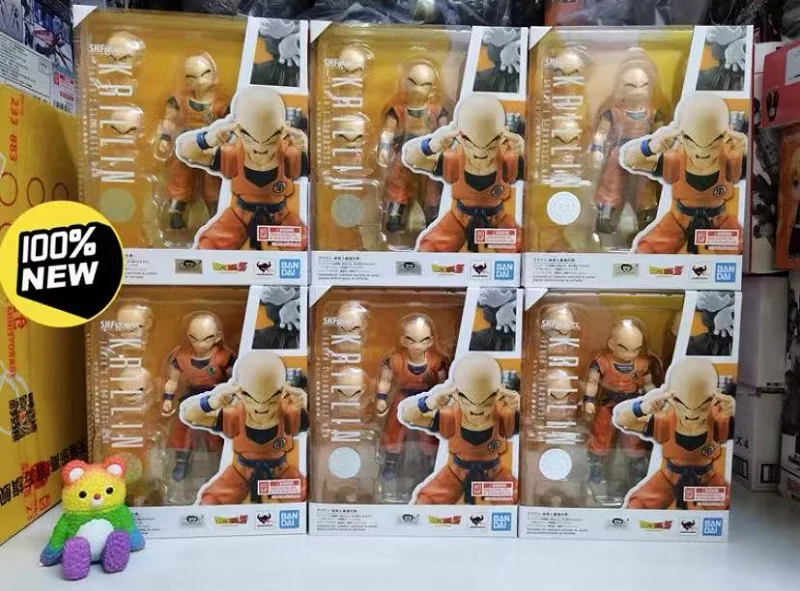 

In Stock Original BANDAI Dragon Ball Z SHF Kuririn The Strongest Bald Head On Earth Anime Action Figures Assemble PVC Model Toys