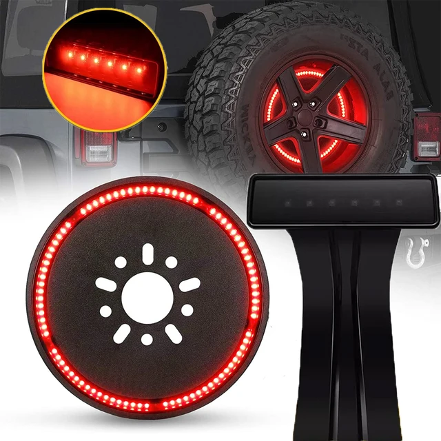 LED Spare Tire Brake Light For Jeep Wrangler | 360 Super Bright LEDs | 2007-2018 JK JKU YJ TJ Models