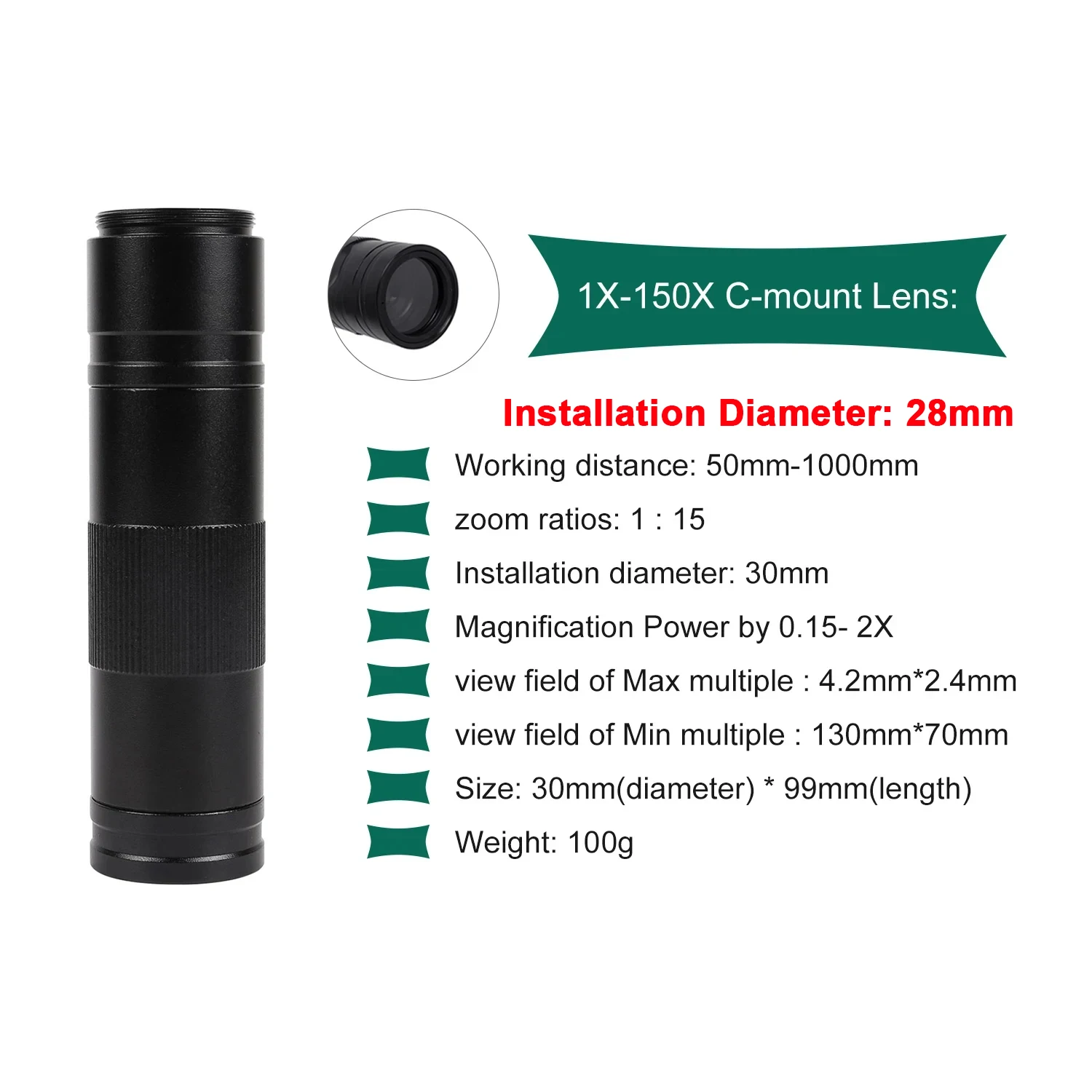 YIZHAN 전자제품용 울트라 HD 4K 디지털 현미경 60MP/48MP/13MP 산업용 카메라 150X 렌즈 조절식 현미경 세트