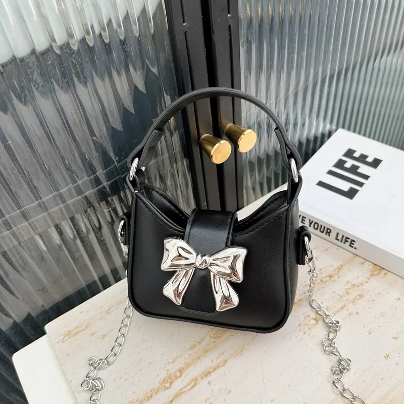 Korean Style Girl Princess Bag Cute Sweet Bow Chain Crossbody Bags for Girls Bowknot Hand Bags Toddler Purses and Handbags Gift
