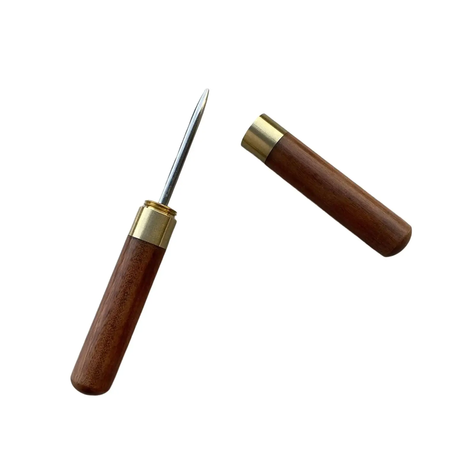 Racquet Stringing Straight Awl Tennis Badminton Racket Awl Metal Length 16cm Durable Stringing Tool with Wooden Handle Equipment