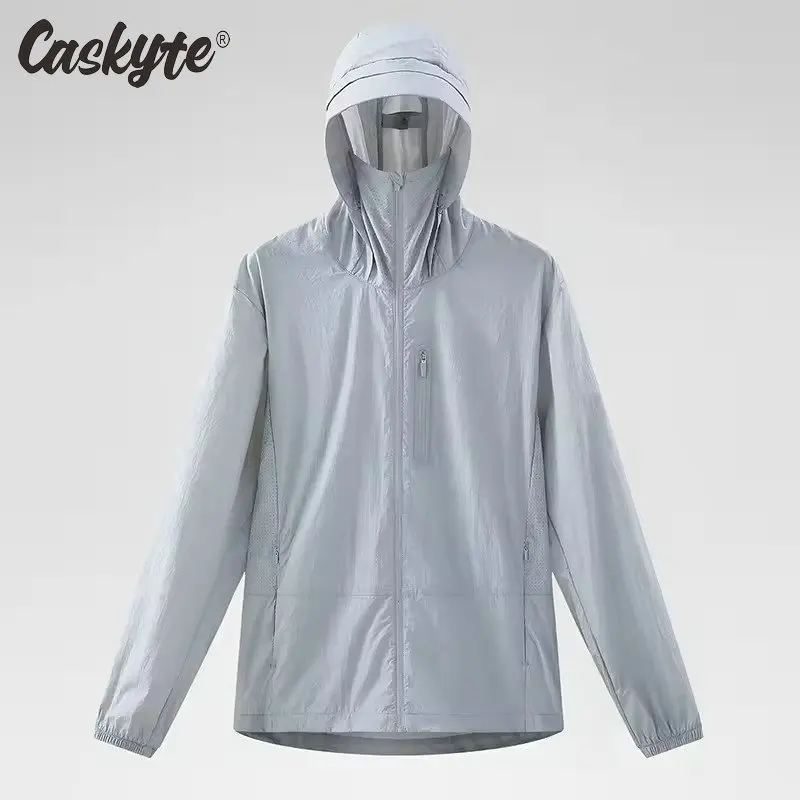 CASKYTE 여성용 남성용 방수 안티 UV 윈드 브레이커 캠핑 등산 사이클링 하이킹 자켓 유니섹스 퀵 드라이 썬 프로텍션 코트