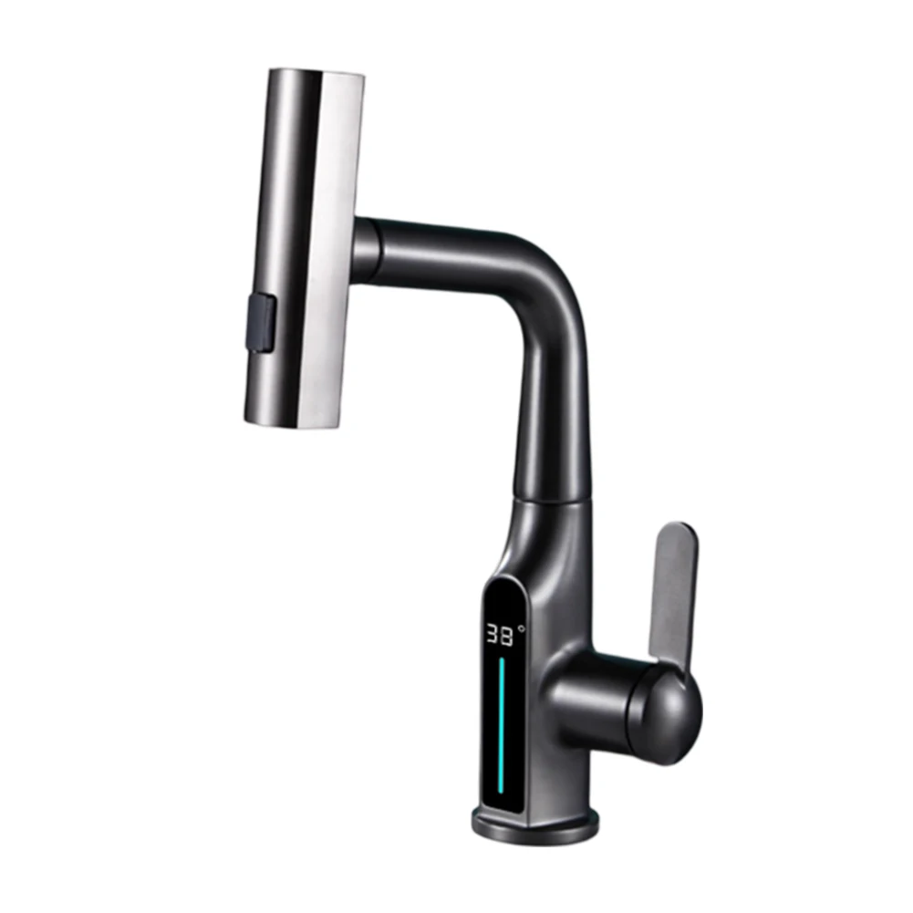 

Hot And Cold Water Faucet LED Kitchen Faucet Easy Installation High-quality Brass LED Display Precise Temperature Control