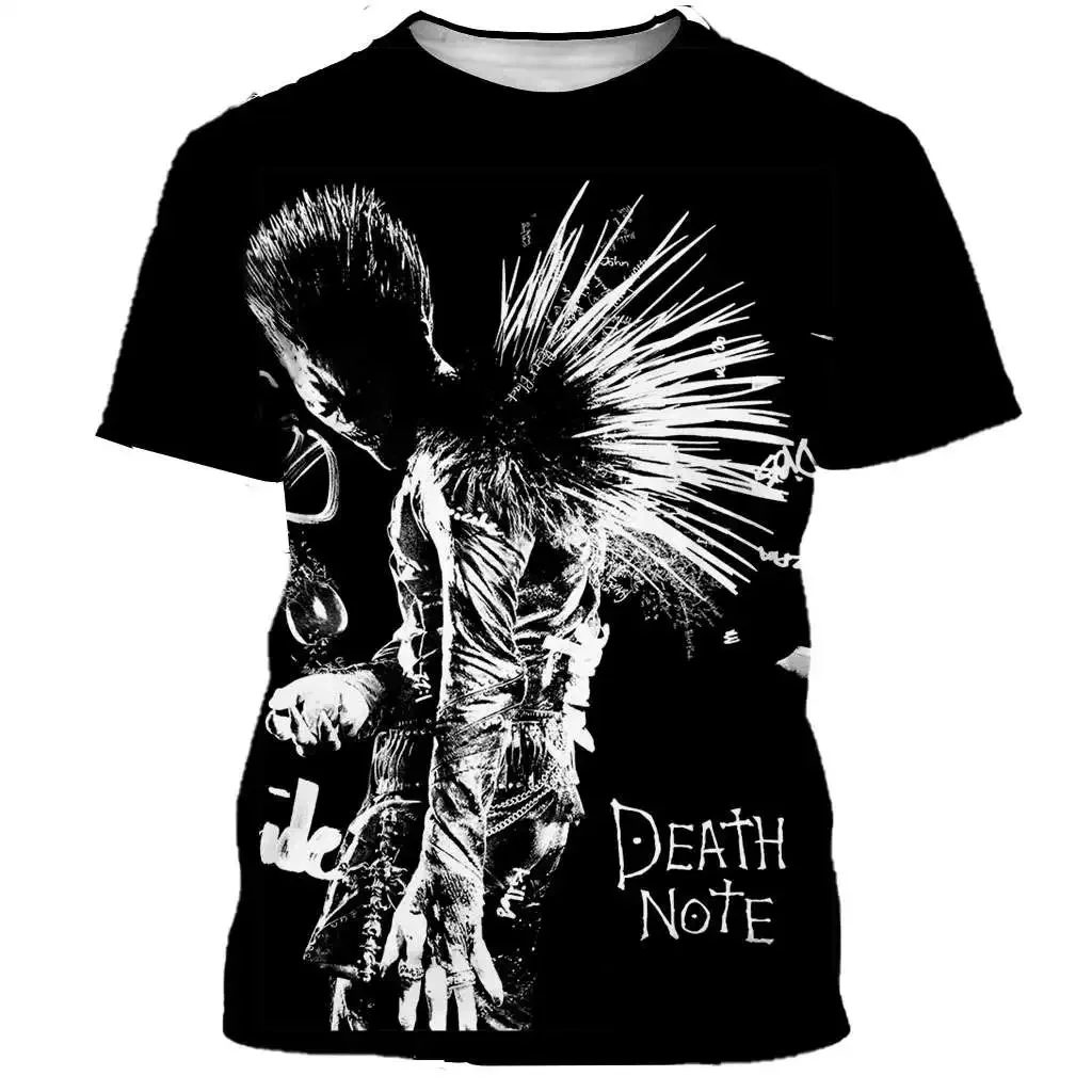 

2024 Summer Heat Death Note T-shirt Comic 3D Printed Men's T-shirt Fashion casual street comfort Breathable plus size loose top