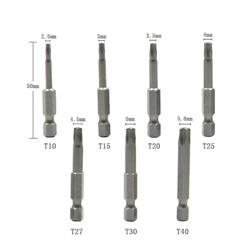 Sourcing Map T10 Torx-Bits, 50 Mm, Magnetisch, S2-Stahl – Für Schraubendreher & Bohrmaschinen