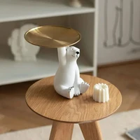 1pc Minimalist Polar Bear Tray-Creative Cosmetic Key Desktop Storage Tray Ornament for Home Decoration 5