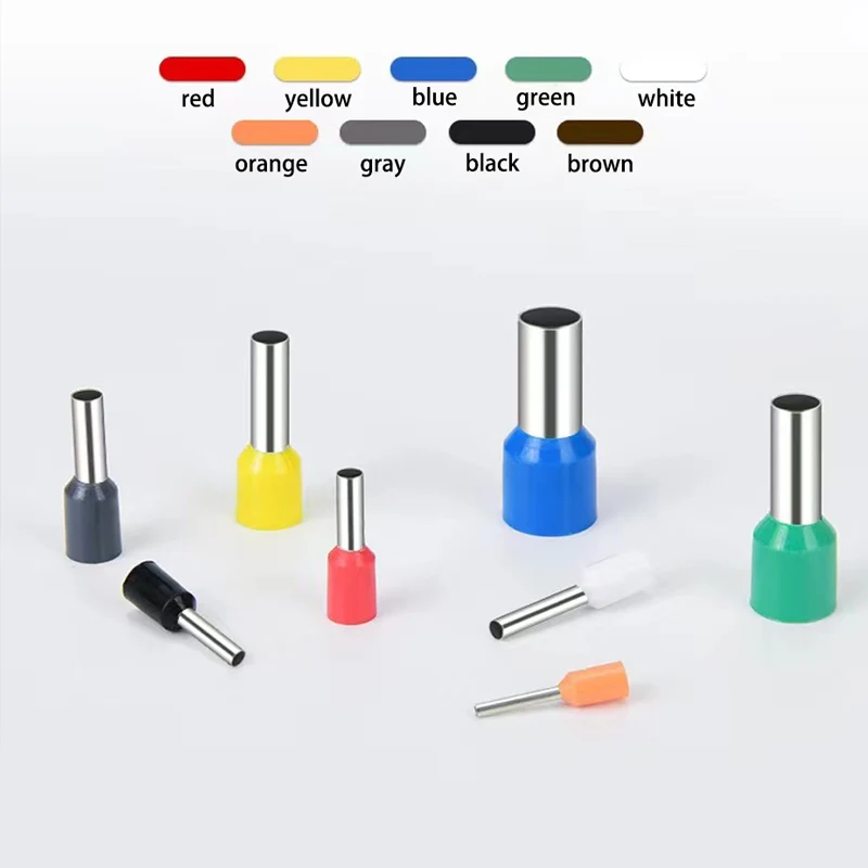 Insulated Cord End Terminal Crimp Pressure Terminal Ferrules Crimping Terminals Tubular 100PCS/Pack