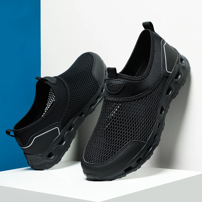 

PARZIVAL Men Summer Shoes Hollow Mesh Breathable Hole Shoes Wading Beach Shoes Unisex Women Casual Shoes Plus Size 36-48