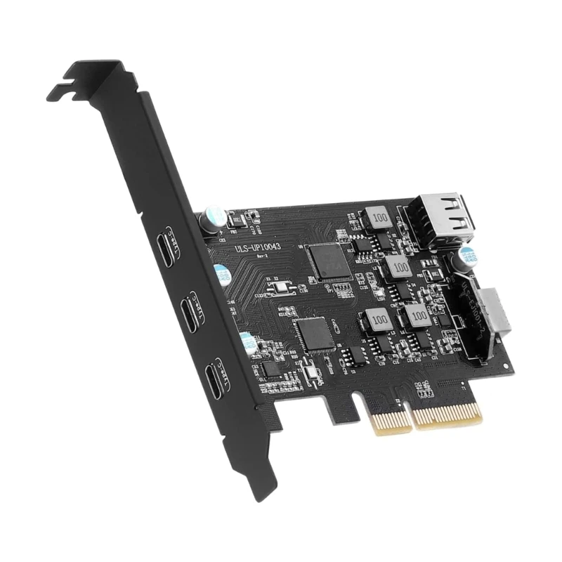 PCIe Gen3 X2 USB 3.23.1 Card ASM3142- PCI Express To 4 Port Type C Hub Internal Expansion Card Controller Adapter Pci Express Card Desktop Pc
