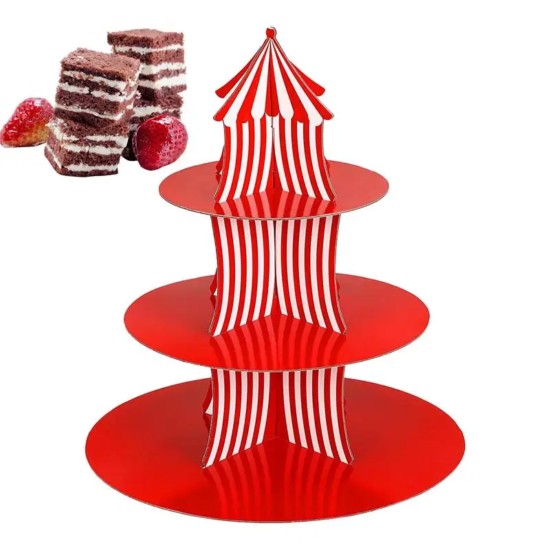 

3-Layer Disposable Round Birthda Y Cupcake Dessert Decorating Supplies Children's Day Dessert Cupcake Stand Rack Wedding Party
