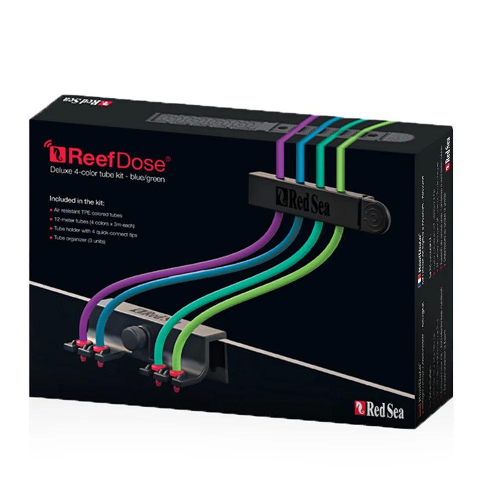 Red Sea Aquarium Dosing pump Accessories 4-color tubing Kit (Red/Yellow) & (Blue/Green) Tube Organizer Clip 4 Tube Holder