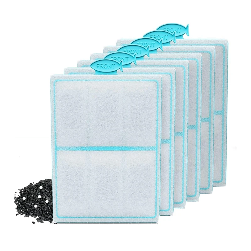 

Запасные картриджи для фильтров, 6 штук, для фильтров верхнего Ребристого силенпотока PF20 PF30 PF40 и PF75, запчасти для аквариума