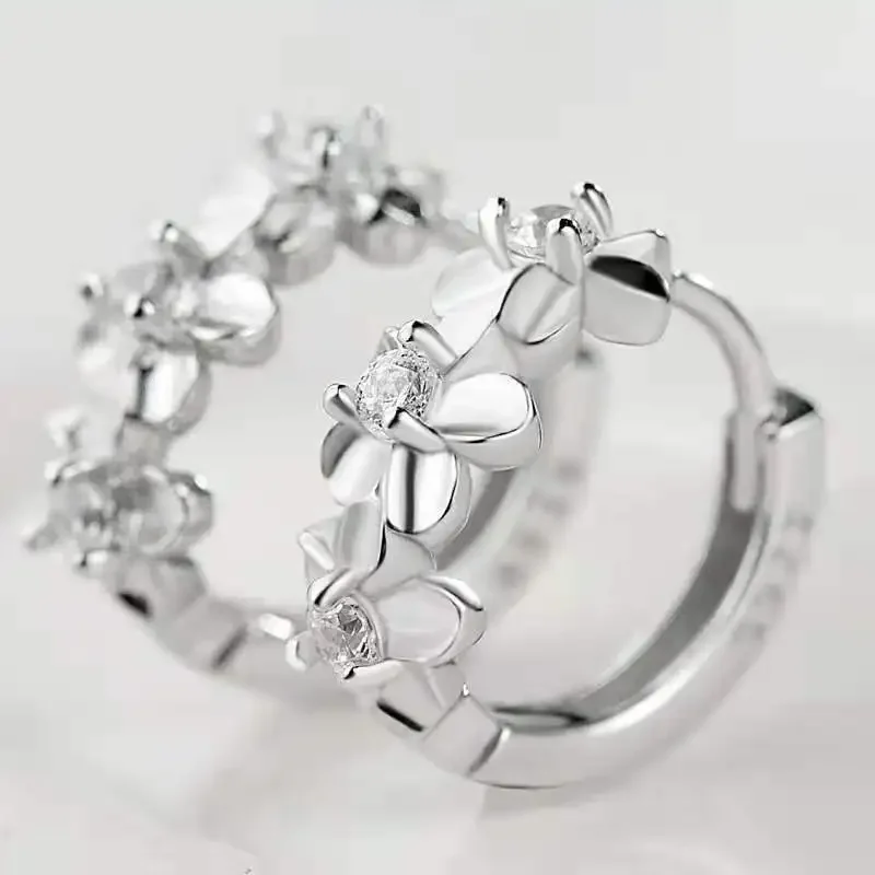 

Fashion 925 Sterling Silver Beautiful Plum Crystal Earrings for Women Luxury Designer Party Wedding Jewelry Holiday Gifts