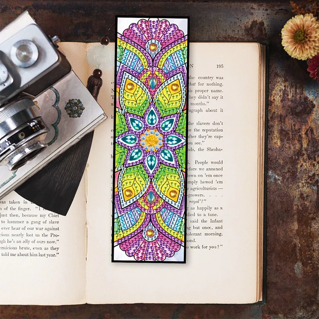 5D DIY Diamond Painting Bookmark Special Shaped Diamond Art Mosaic Leather  Tassel Book Marks Diamond Embroidery Birthday Gifts