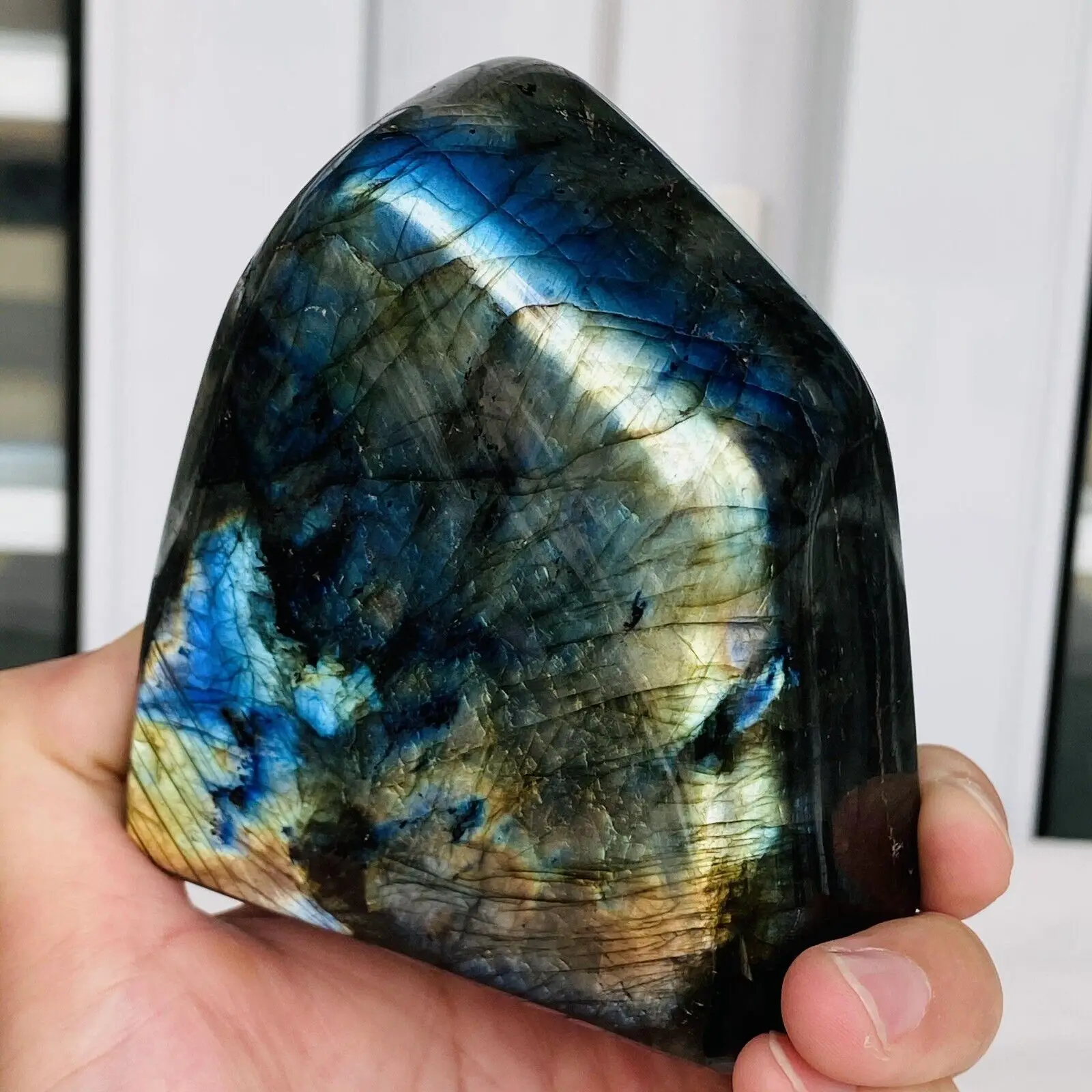 

Natural Labrador Crystal Raw Stone Polishing Quartz Mineral Aura Healing