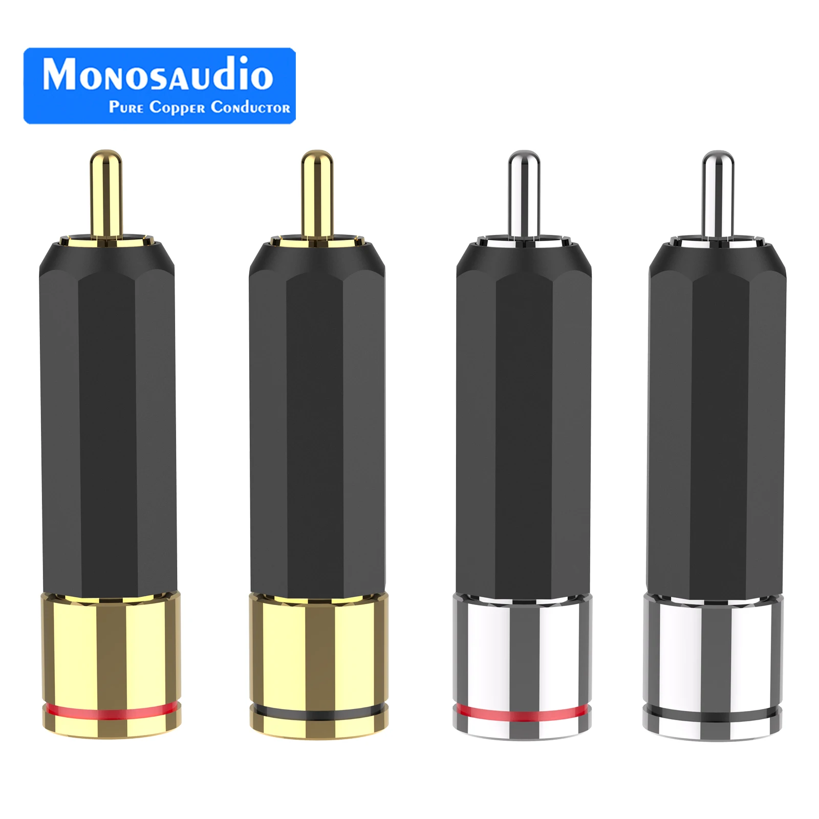 

Monosaudio R209G Pure Copper Gold/Rhodium Plated RCA Plug RCA Connector Speaker Terminal For Audio Speaker Video Signal Input