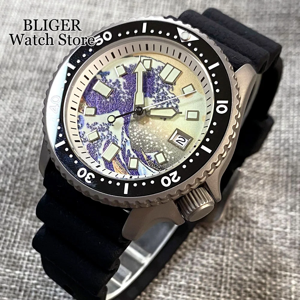 Tandorio 41mm Diving Titanium Mens Watch Sapphire Glass NH35A Automatic