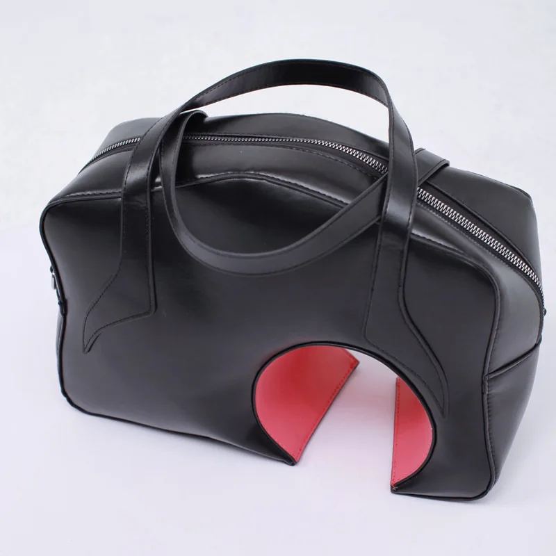 

Hollow Round Hole New In Handbags For Women Fashion Chic Design Black Pu Leather Novelty Shoulder Crossbody Bag Free Shiping
