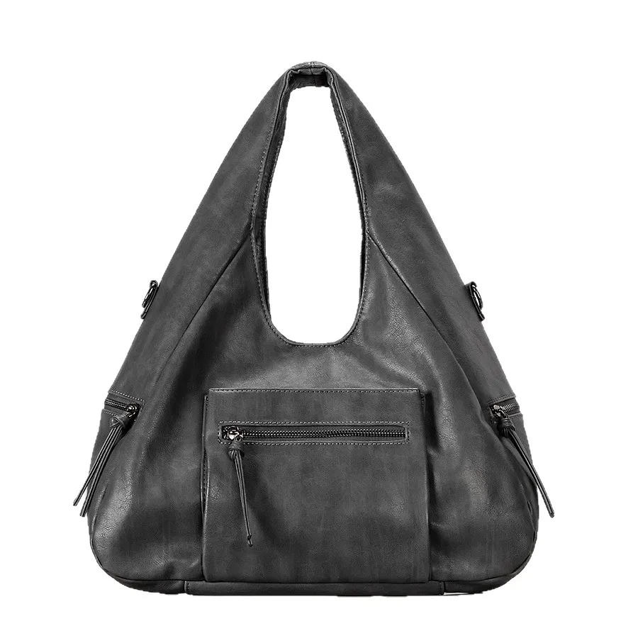 Punk Large Capacity Tote Bag Designer Women Shoulder Bags Luxury Soft Pu Leather Crossbody Bag Fashion Trend City Sac 2025