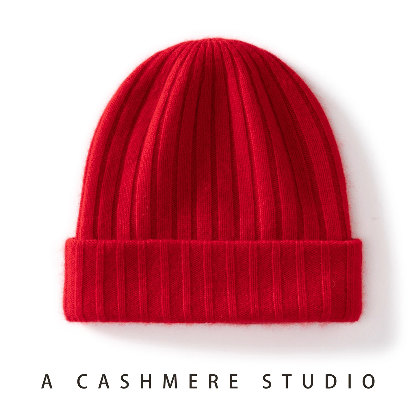 100 % hochwertige Kaschmirmütze für Damen/Herren, zweilagig, verdickt, warme Wintermütze, Outdoor-Skimütze, nahtlos gestrickte Beanie-Mütze für Unisex