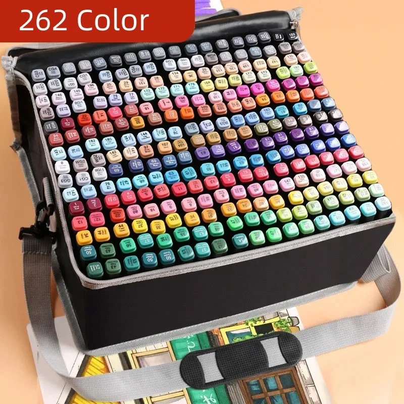 

120/168/202/262 Color Double Headed Markers Pen Set Alcohol Based Marker For Water Painting Manga Drawing School Art Supplies