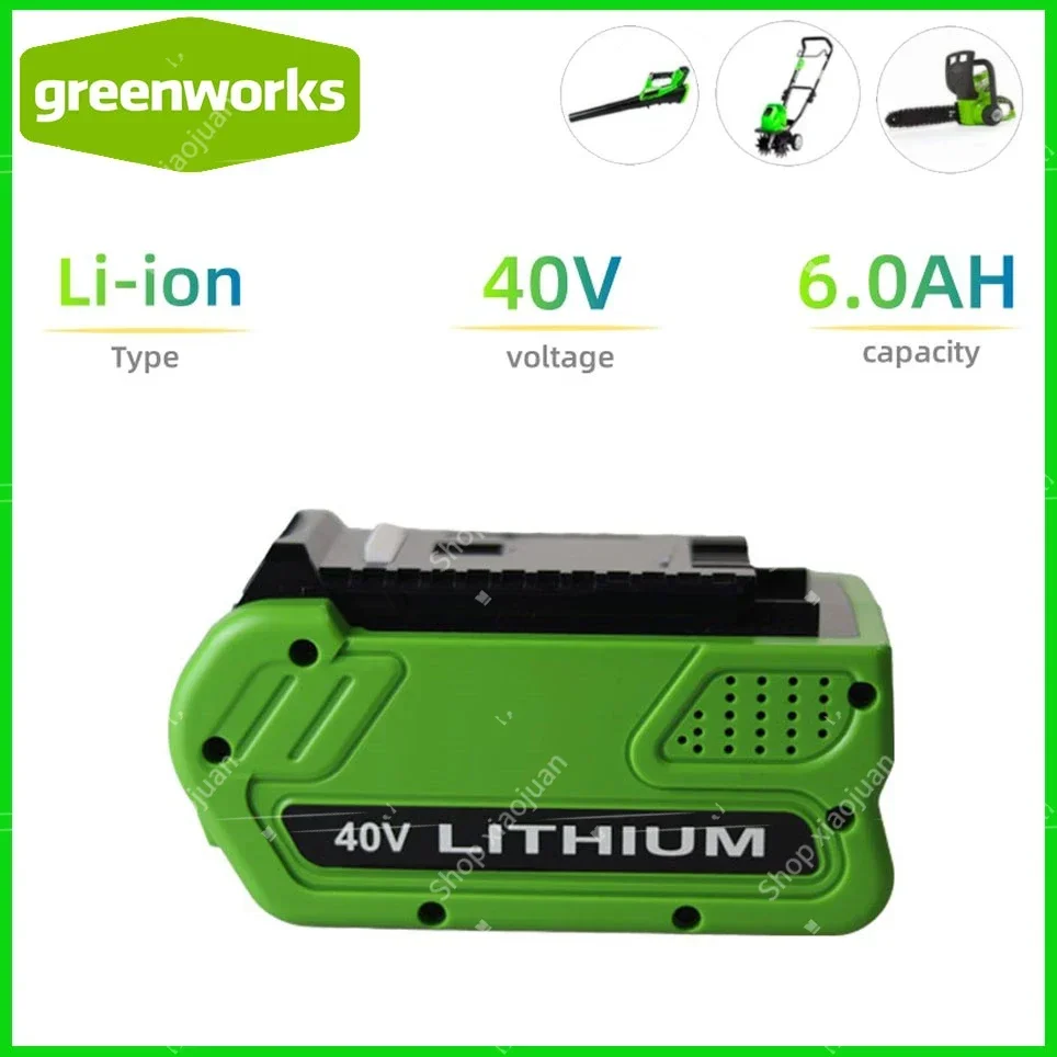 

6000mAh GreenWorks 40V Replacement Battery 29462 29472 40V 6.0Ah Tools Lithium ion Rechargeable Battery 22272 20292 22332 G-MAX