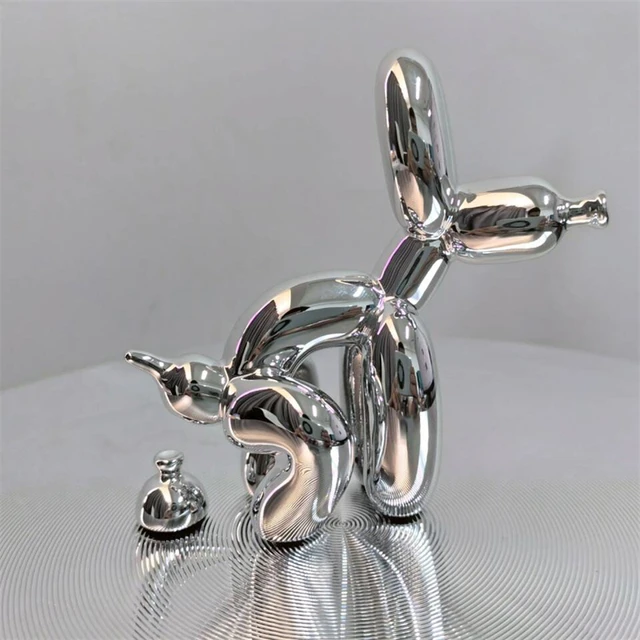 Mignon ballon chien chiot merde Statue résine Animal Sculpture décor à la maison résine artisanat décor de bureau 3