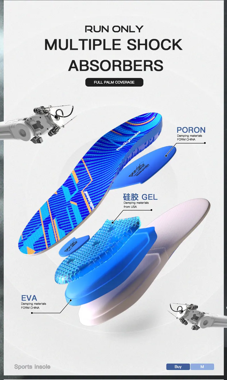 Maigaole Sport-Einlegesohlen für Herren, stoßdämpfend, schweißabsorbierend, Deodorant, atmungsaktiv, Poron, verdickt, hochelastisch, Basketball-Dämpfung, Aj1 Luftpolster – Detail 3