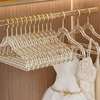 10/20pcs Clear Acrylic Hangers Non-Slip Plastic Transparent Flash Closet Organizer Save Space Camisole Skirts Dressing Storage 4