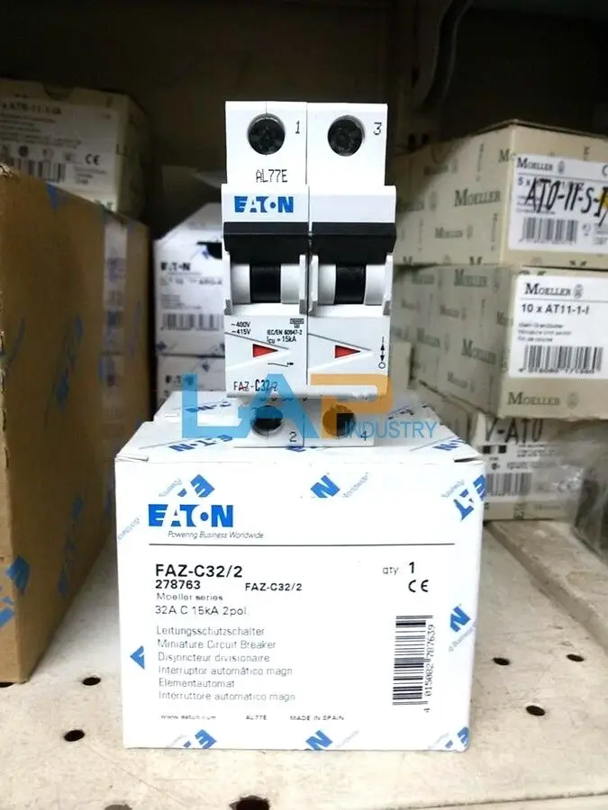 

1 шт., новинка в коробке для миниатюрной выключателя EATON MOELLER FAZ-C32/2 32AMP, 2 полюса # ZMI
