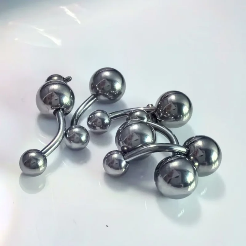 G23 Titanium  Internally Threaded Navel Ring 14g Bell Button Rings Piercing Jewelry