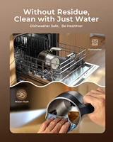 Mousseur à lait et cuiseur vapeur, mousseur électrique 8 en 1 pour café, cuiseur à lait amovible de grande capacité de 400 ml, lavable au lave-vaisselle 6