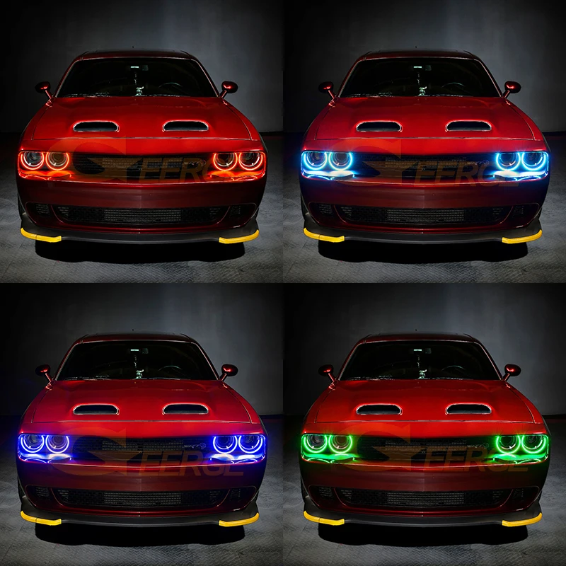 For Dodge Challenger 2015 - 2023 Multi Color RGB LED Angel Eyes