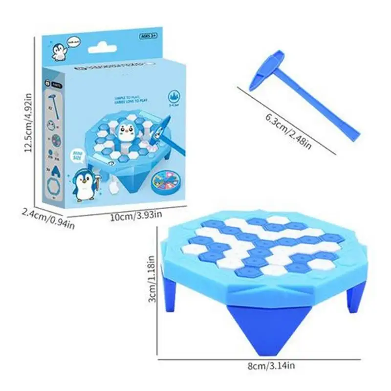 Penguin Ice-Breaking Game ABS Hand-Eye Coordination Puzzle Challenge Portable Desktop Toy Parent-Child Interactive Board_voghion.com