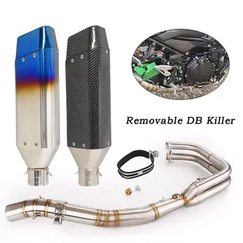 FOR KAWASAKI Ninja 400 250 17-21 Motorcycle Exhaust System Escape Muffler Header Mid Pipe Stainless Steel Front Tube DB Killer
