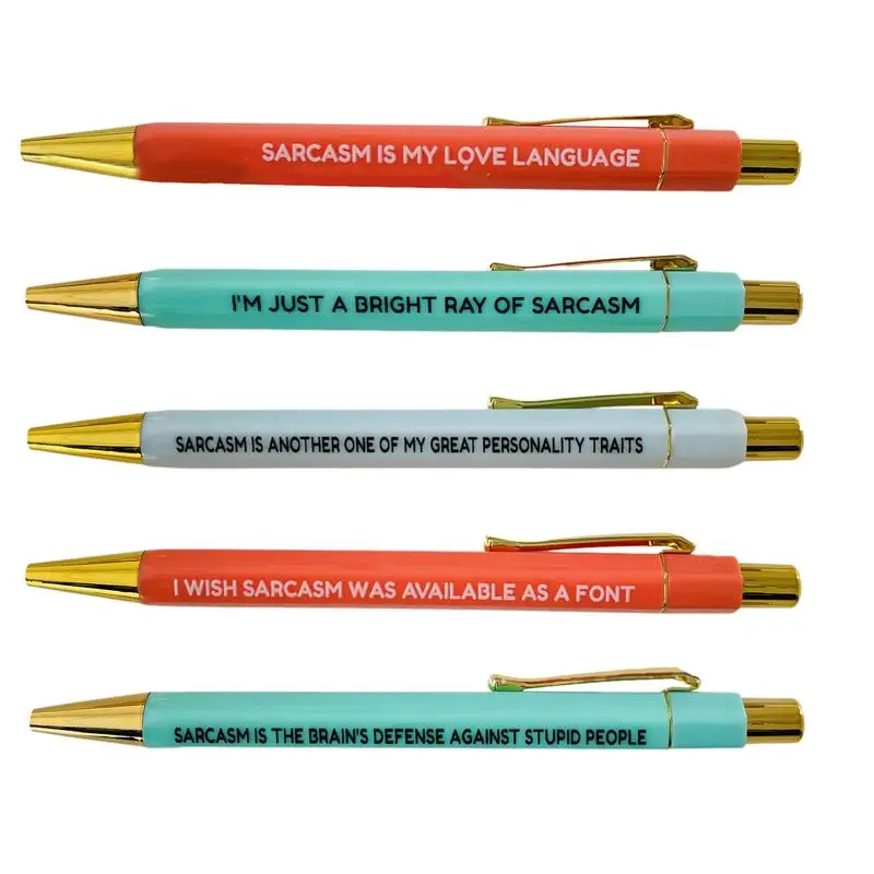 

Ballpoint Pen Set 5PCS Work Pens With Funny Sayings Snarky Pens Snarky Pens Funny Office Pens Funny Sarcastic Ballpoint Pens