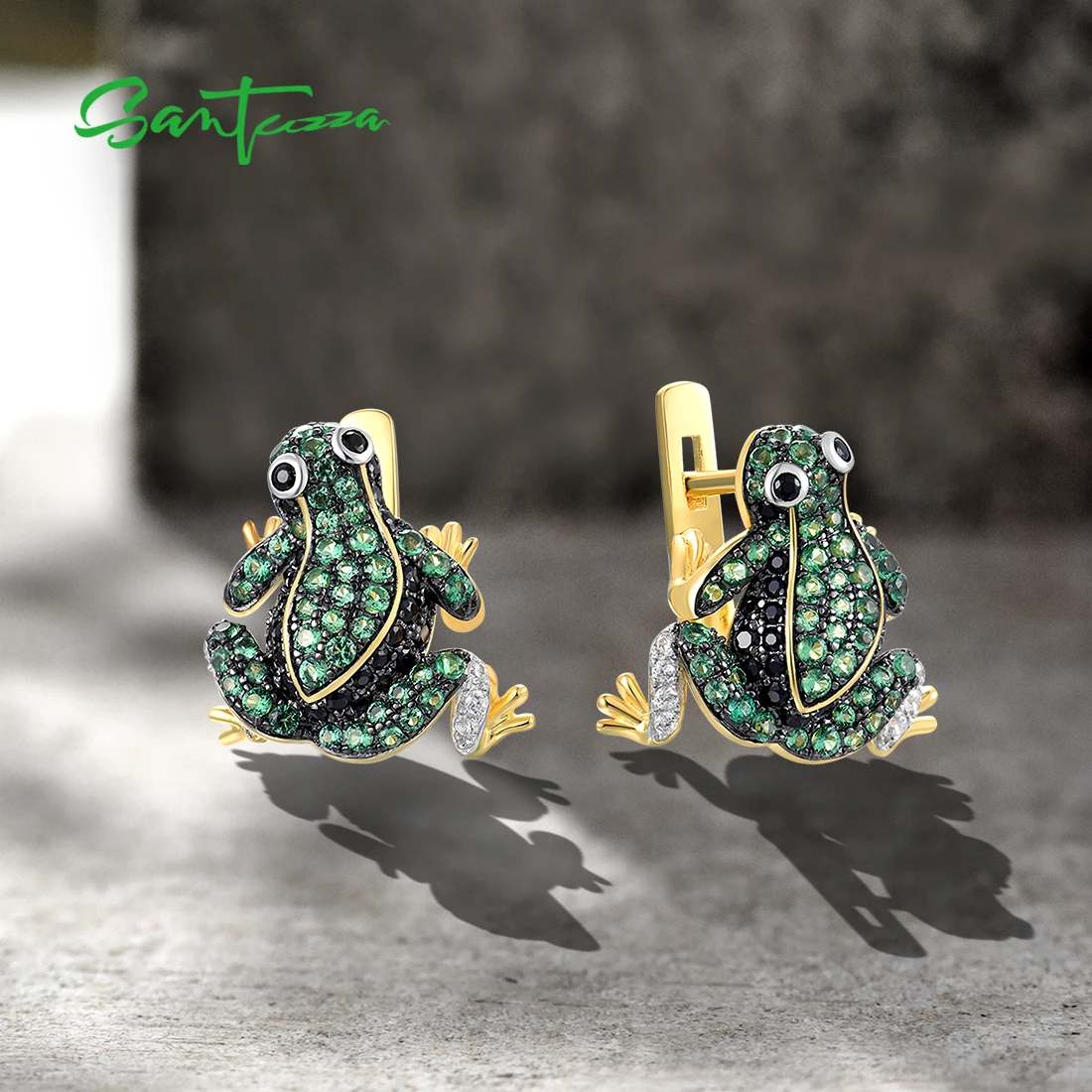 Santuzza 925スターリングシルバー カメリア ダングルイヤリング ブルースピネル ホワイトキュービックジルコニア ハンドメイド エナメルフラワー ドロップイ other | SIRIUS JEWELRY Santuzza 925スターリングシルバー ブラック