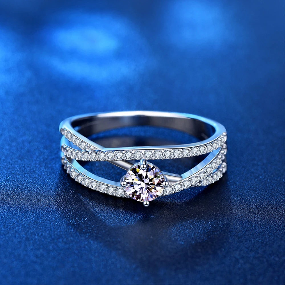 

Женское кольцо с бриллиантами 0.5CT, из серебра 925 пробы