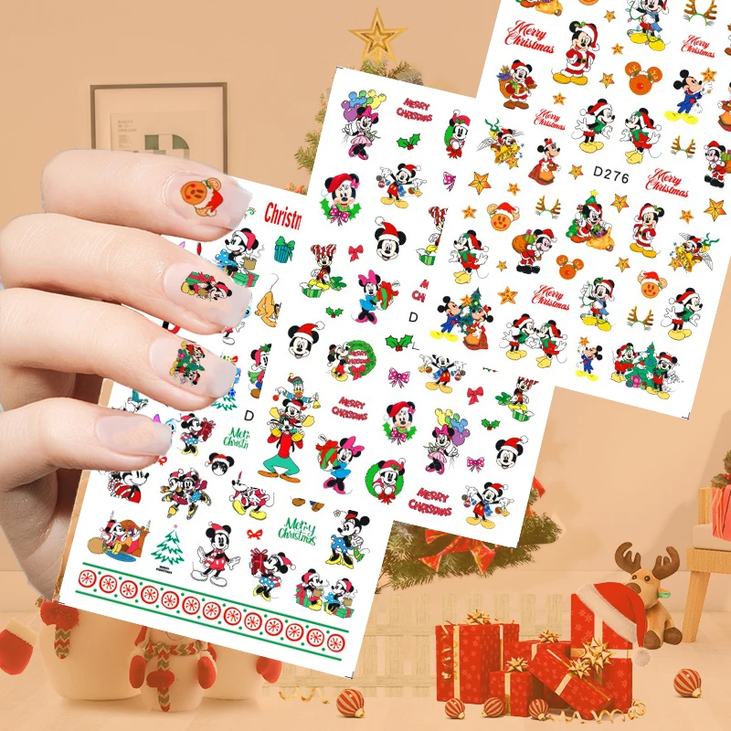 Stickers Ongles Noël Mickey Minnie | Décoration Festive