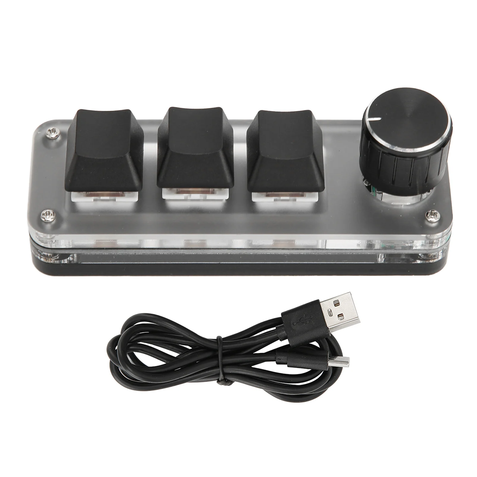 Mini Custom Keyboard Mini Keyboard Plug and Play 3 Keys ABS RGB Backlit ...