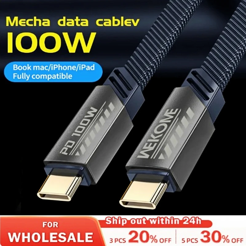 Nuovo Cavo Dati Di Ricarica Rapida Mech Style Da Usb C A C 100W / Pd 20W C2L Con Nylon Intrecciato Per Apple Iphone Xiaomi Samsung Google