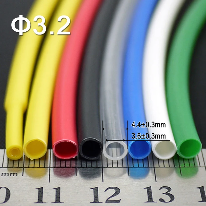 1/5/10/25/50/100M 3:1 Heat Shrink Tube with Glue Thermoretractile Heat Shrinkable Tubing Dual Wall Heat Shrink Tubing Dia 3.2mm