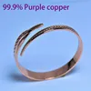 Vintage Pure Cooper Feather Wing Cuff Bangle for Men Women Fashion Punk Style Wristlet Party Jewelry Gifts 3