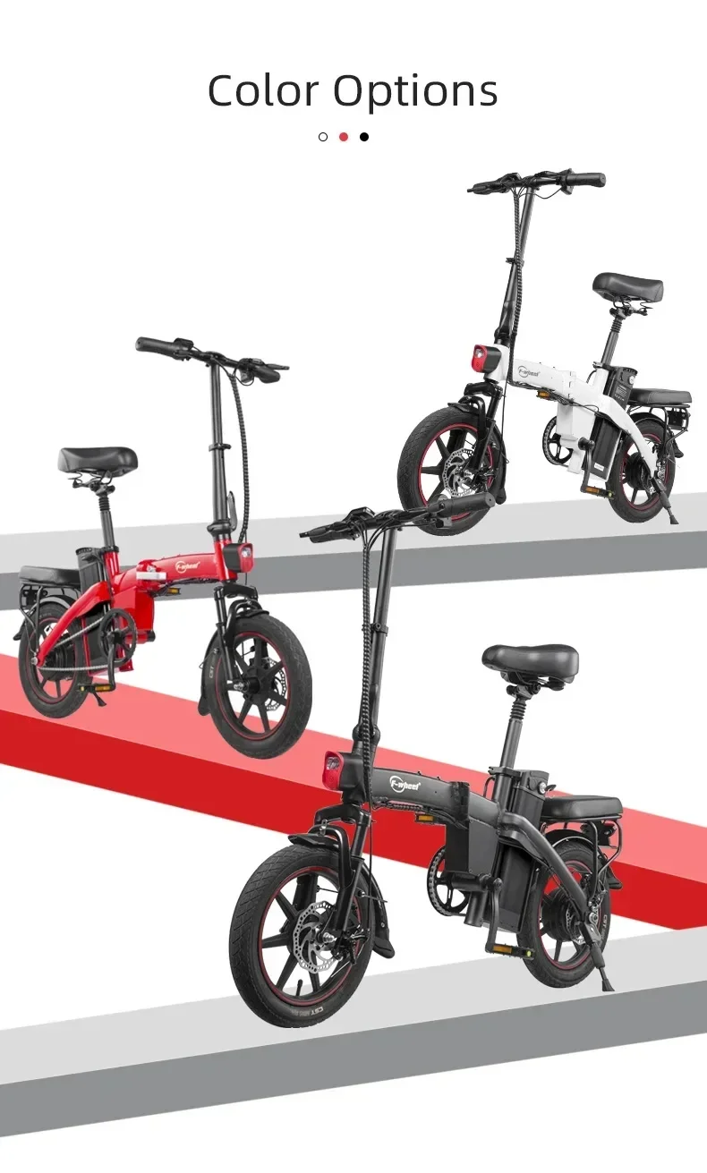 Ebike A5 Folding Ebike 350W engine 48V7.5AH Removable Battery City Electric Bike Adult 14-inch pull Aluminum allocy Electric Bicycle